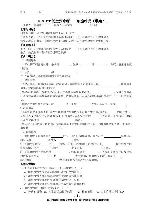 5.3呼吸作用(1)