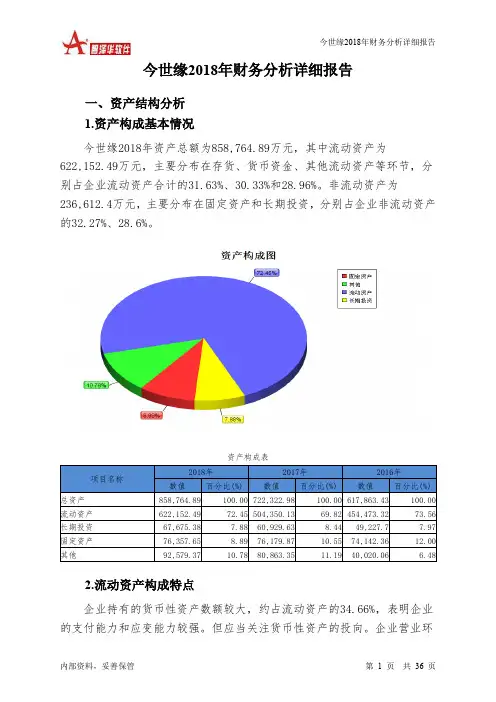 今世缘2018年财务分析详细报告-智泽华