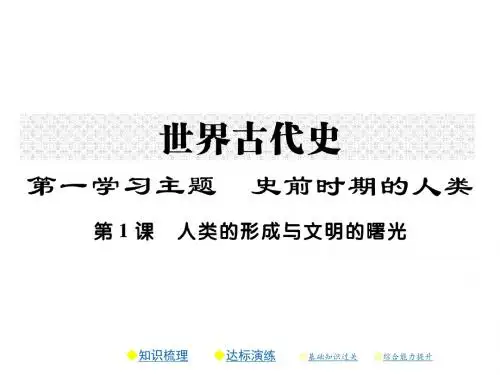 2017年秋九年级历史上册课件(川教版)第1课 人类的形成与文明的曙光 (共29张PPT)
