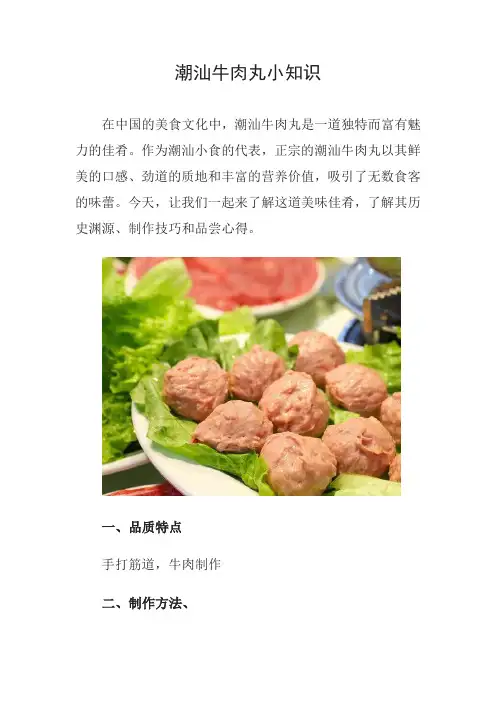 潮汕牛肉丸小知识