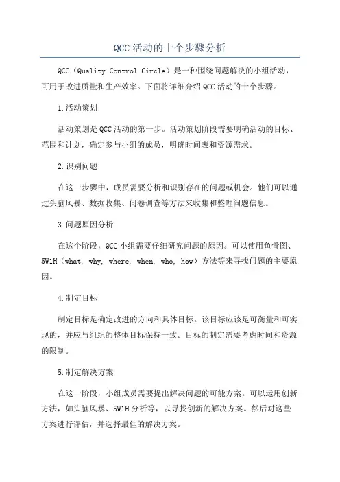 QCC活动的十个步骤分析