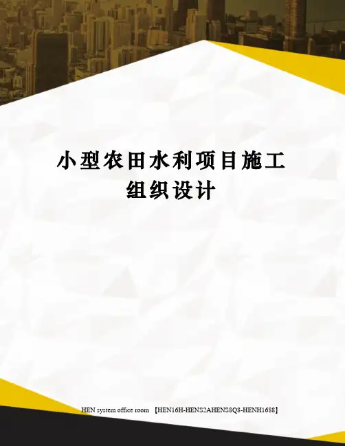 小型农田水利项目施工组织设计完整版