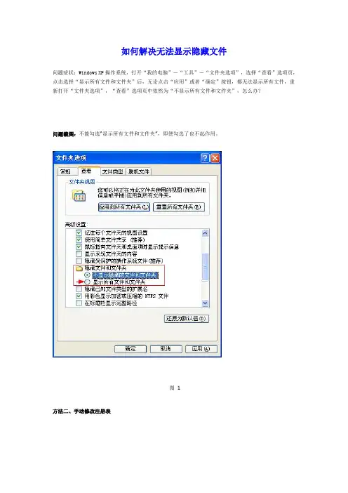 如何解决无法显示隐藏文件