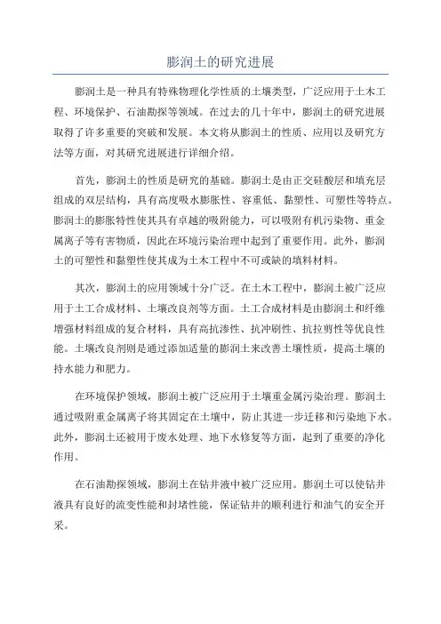 膨润土的研究进展