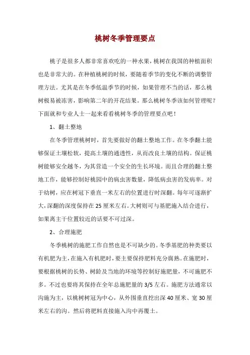 桃树冬季管理要点