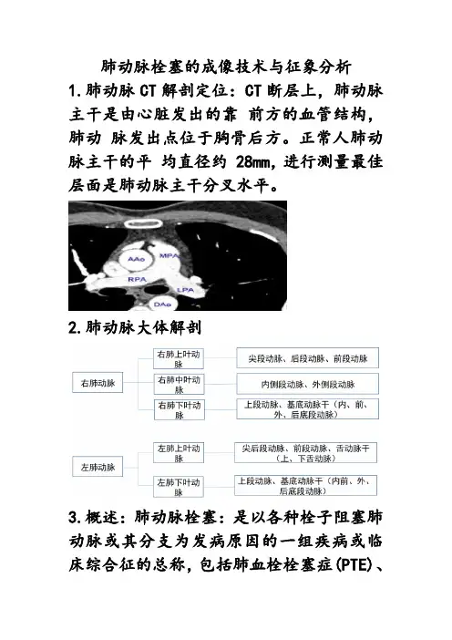 肺动脉栓塞影像诊断及CTPA成像技术