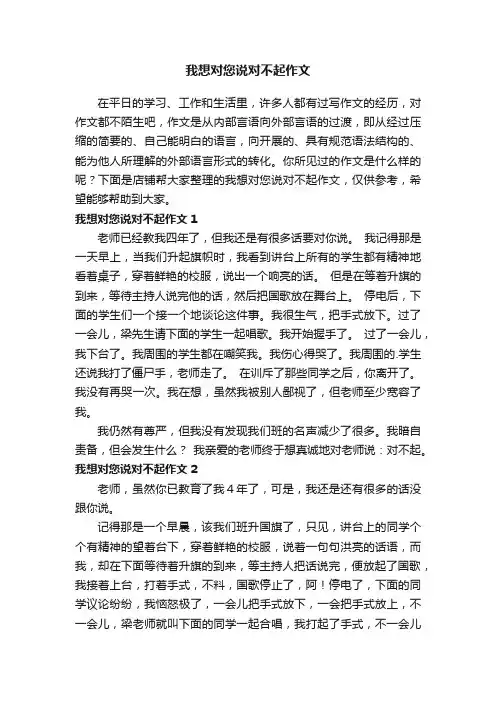 我想对您说对不起作文