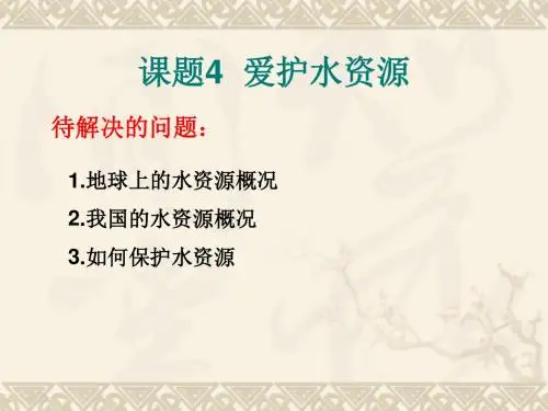 爱护水资源PPT课件 人教版