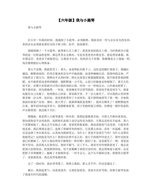 【六年级】我与小提琴