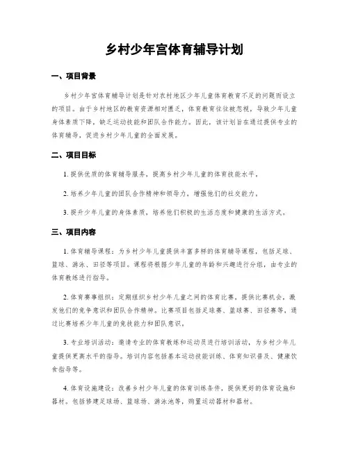 乡村少年宫体育辅导计划