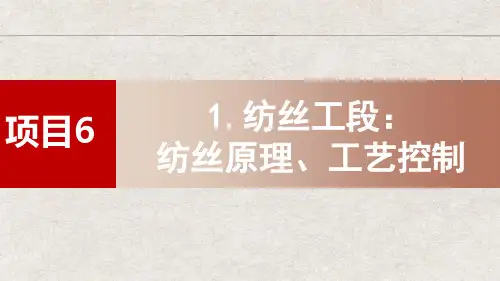 《纺织材料生产》课件——项目6：纺丝工段