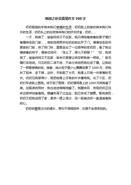细微之处见真情作文300字