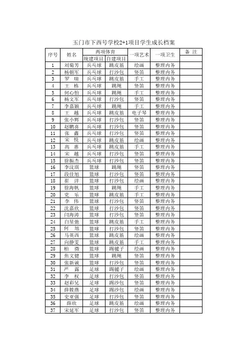 2+1项目成长档案
