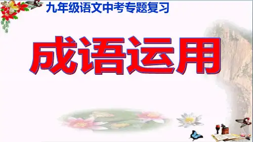 成语运用专题复习   课件(共40张ppt)  2022年中考语文二轮复习