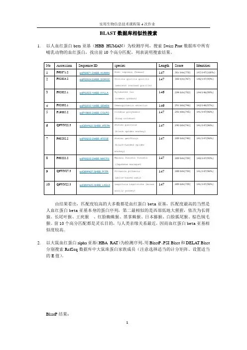 生物信息学第四次作业