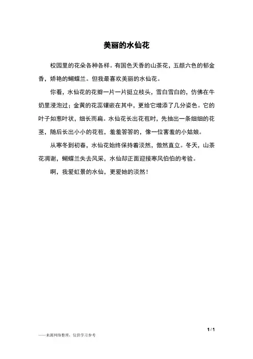 美丽的水仙花_三年级作文_1