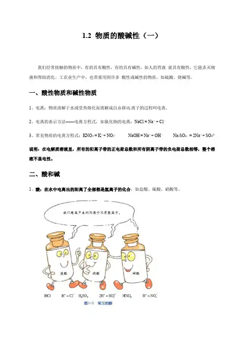 1.2  物质的酸碱性(一) 预习公开课教案教学设计课件