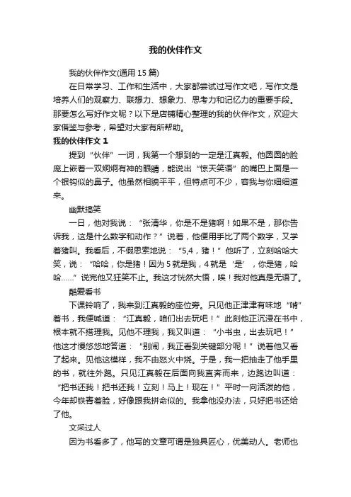 我的伙伴作文