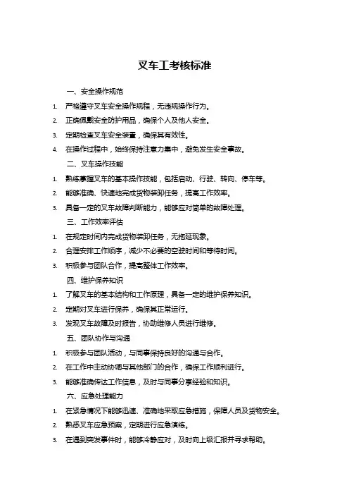 叉车工考核标准