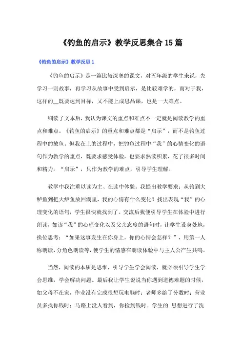 《钓鱼的启示》教学反思集合15篇