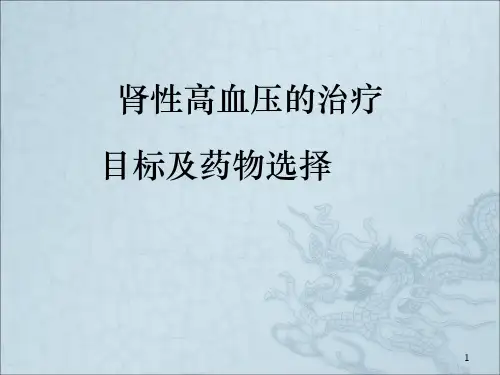 肾性高血压的治疗目标及药物选择 ppt课件