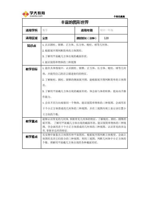 丰富的图形世界(学大教案)4