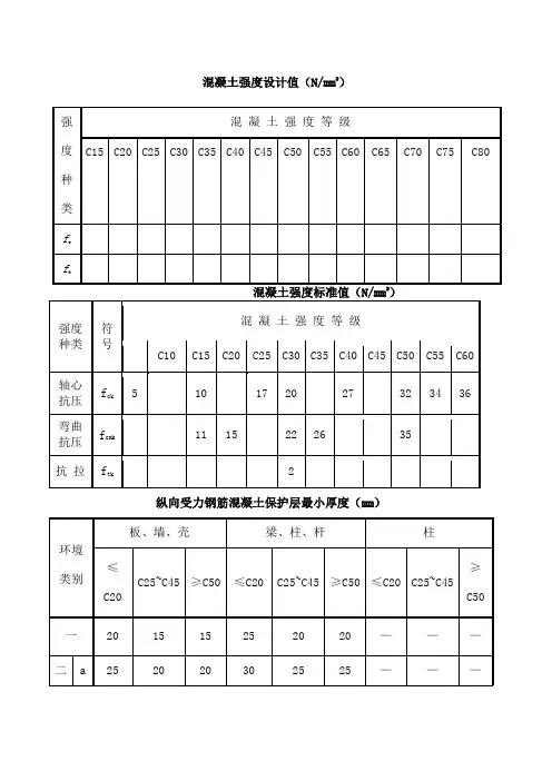 新规范构造配筋表
