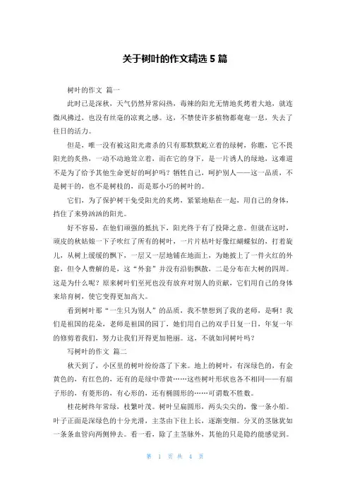 关于树叶的作文精选5篇