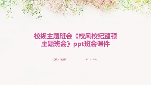 校规主题班会《校风校纪整顿主题班会》PPT班会课件