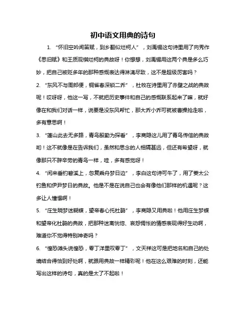 初中语文用典的诗句
