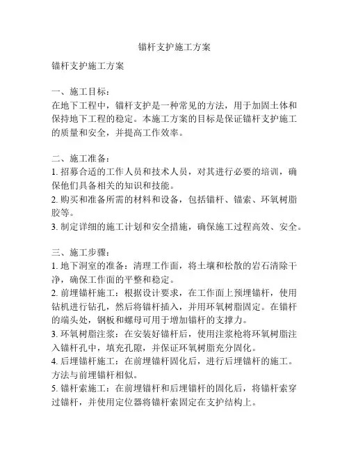 锚杆支护施工方案