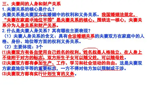 专题五3夫妻间的人身和财产关系课件- 浙江省高考政治二轮复习(法律)(共14张PPT)