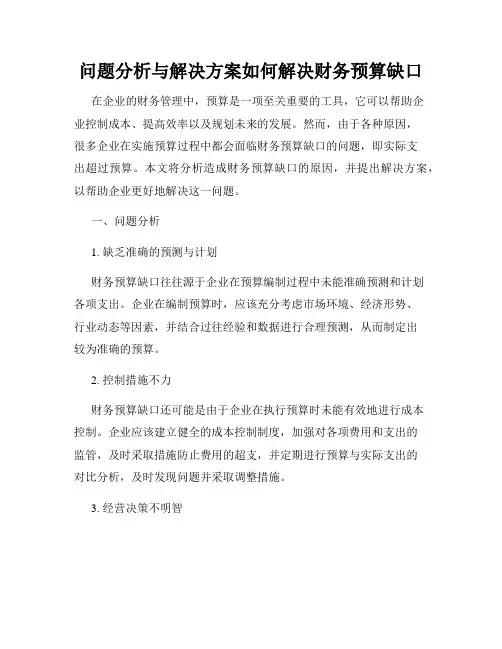 问题分析与解决方案如何解决财务预算缺口