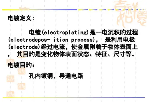 镀铜工艺流程说明