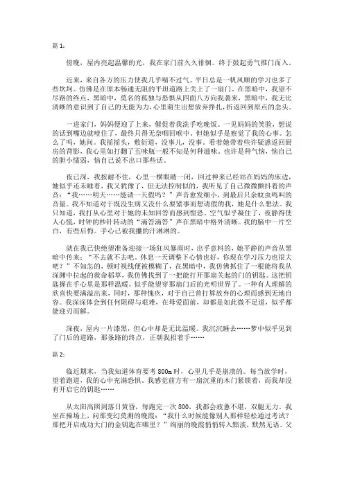 我找到了一把钥匙作文800字