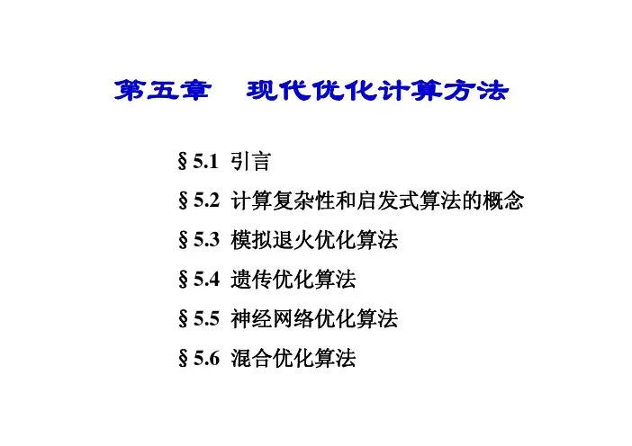 第五章  现代优化计算方法