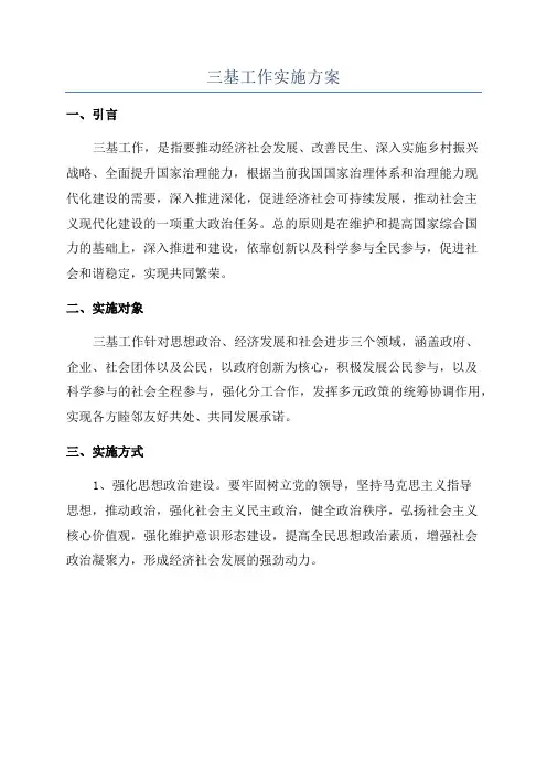 三基工作实施方案