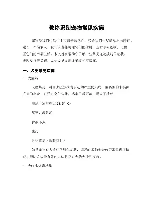 教你识别宠物常见疾病