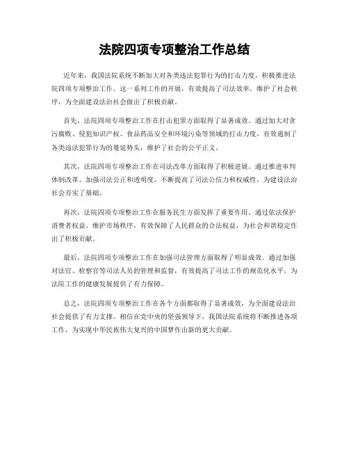 法院四项专项整治工作总结