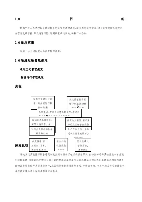 物流运输管理规定