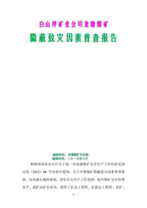隐蔽致灾因素普查报告