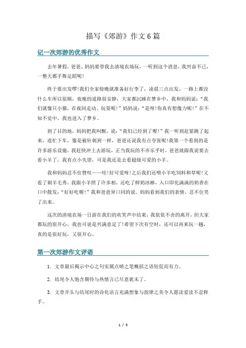 描写《郊游》作文6篇