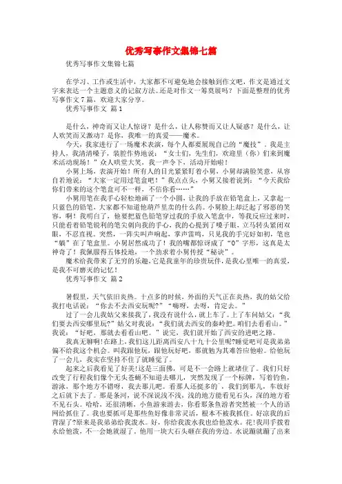 优秀写事作文集锦七篇