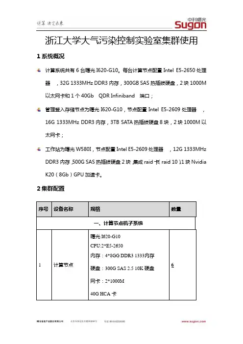 集群及其使用说明
