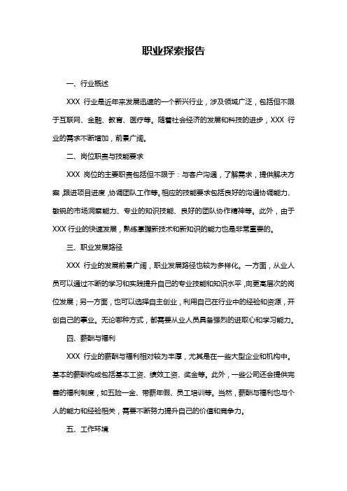 职业探索报告