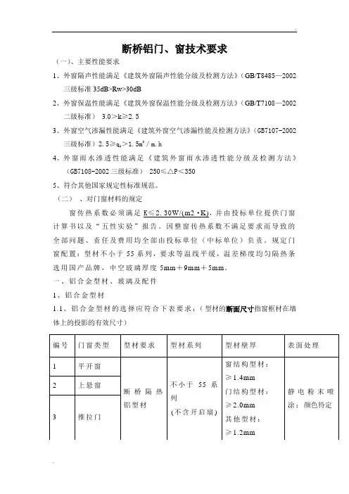 断桥隔热铝合金门窗行业标准