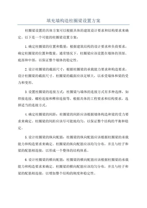 填充墙构造柱圈梁设置方案