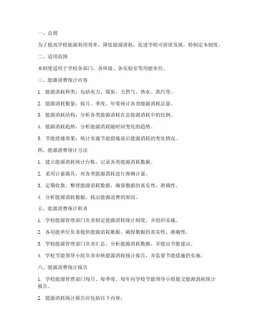 学校能源消费统计制度