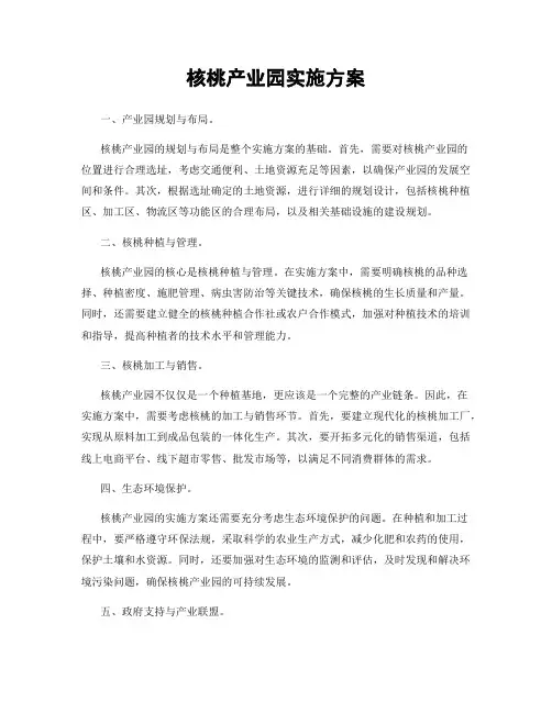 核桃产业园实施方案