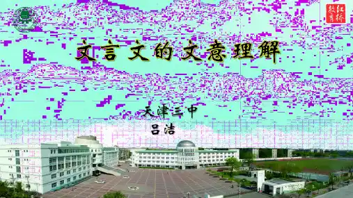 文言文的文意理解
